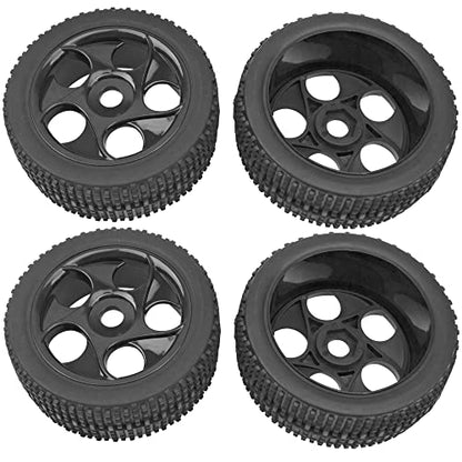 17mm Hex Hub 4.4''OD Rubber Tires & Plastic Wheel Rim with Foam Compatible with Arrma Python Mega HSP Redcat Kyosho ExceedRC Traxxas Losi HPI 1/8 Off-Road RC Buggy