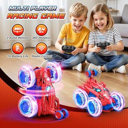 Spider remote control car rc cars toys,Cool rechargeable stunt rc car with 360 flips 4WD wheel with bright light,Fun outdoor toys gifts for kids birthday or Chritmas age 4 5 6 7 8 9 10 11 12 years old