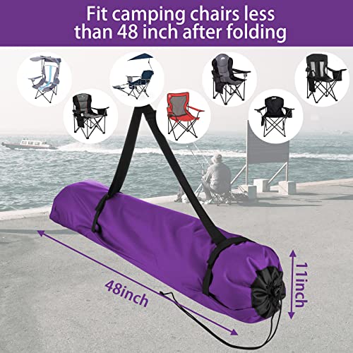 Xxerciz Folding Chair Carry Bag with Adjustable Shoulder Strap Nylon Storage Tent Bag Heavy Duty for Travel Camping Sports - color: Purple