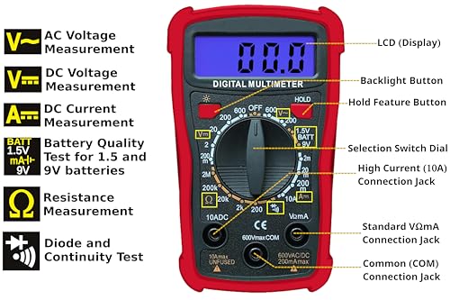 Soldering Iron Kit, 60W Soldering Iron Adjustable Temperature 30-in-1, 5 Solder Tips, Digital Multimeter, Solder Wire, Paste, Desoldering Pump, Tweezers for Electronics Hobby Enthusiast 120V US Plug