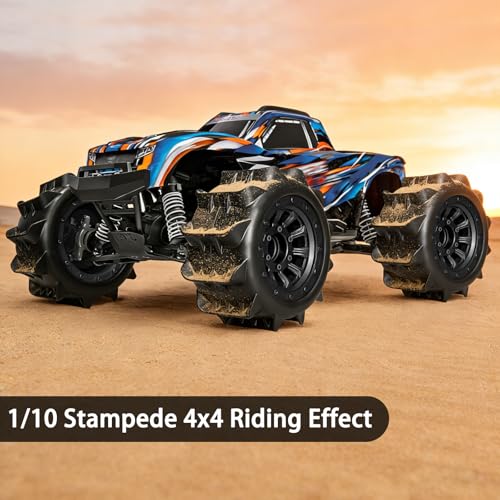 LRFHL 2.8 Beadlock Wheel Tires with 14mm/12mm Hex Adapter for 1/10 RC Car | 4PCS RC Tires Sand Terrain, 1/10 RC Monster Truck, for Traxxas Rustler Stampede Redcat Arrma Vorteks Big Rock Granite - color: Black