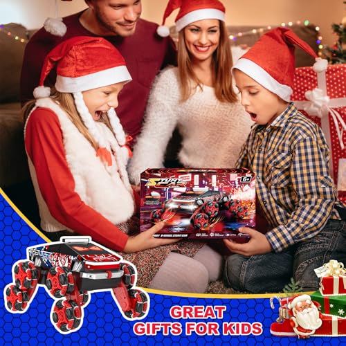 Nikuku Cool 8 Wheels Hand Controlled RC Stunt Car, Gesture Sensing Remote Control Car for Boys Age 6-13, 2.4Ghz Climbing Toys for Kid 6 7 8-10 11 12 Year Old, Christmas Birthday Gifts for Boys Girls