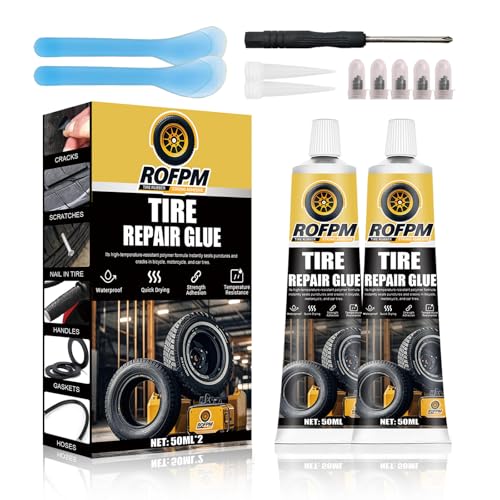 Tire Repair Glue Kit 100ml,Tire Sidewall Adhesive Rubber Cement Black | Automotive Tire Repair Glue Kit, Professional Bonding Glue for Bike, Car, Motorcycle, Bicycle
