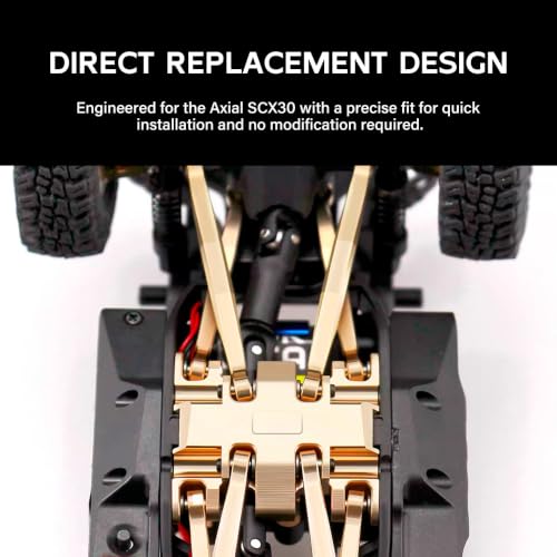 Brass Skid Plate for SCX30 RC Crawler Upgrade Parts RC Car Skid Plate for 1/30 Scale RC Crawler-20g - color: Brass