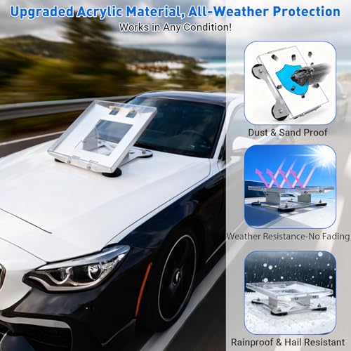 Wayona 265lbs Starlink Mini Magnetic Roof Mount Kit for Cars Lightweight Aluminum High-Strength PC Cover Plate for Vehicle RV Truck, Starlink Mini Hood Mount with Tilt Adjustment