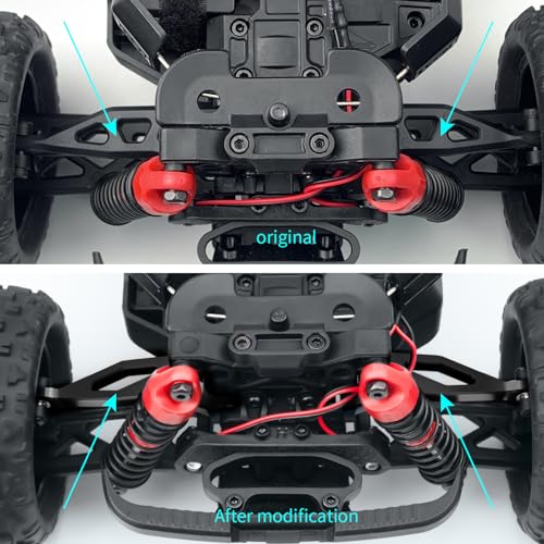 Rear Upper&Lower Suspension Arms for ARRMA 1/18 Typhon Granite Grom | 380 Brushed 4X4 Monster Truck 4 PCS/Set Black Aluminum Upgrades Parts - color: Black