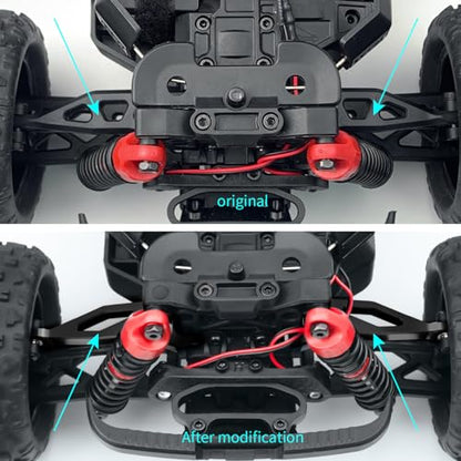 Rear Upper&Lower Suspension Arms for ARRMA 1/18 Typhon Granite Grom | 380 Brushed 4X4 Monster Truck 4 PCS/Set Black Aluminum Upgrades Parts - color: Black