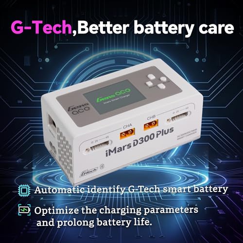 IMARS D300 Plus Gens Ace Dual Lipo Charger G-Tech AC 300W DC 700W 16A Lipo Balance Charger for 1s~6s Lipo Batteries,Life/NiCd/MH/LiHV,Plug&Play