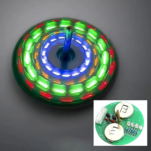 ISolderStore Soldering Project Soldering Practice Kit LED Rotating Desk Gyroscope DIY Kit Electronics Kit for Beginner