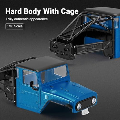 RC Spare Part Compatible with TRX4M for Defender for Bronco Hard Body Shell with Cage for 1/18 RC Crawler Car Upgrade Accessories(Blue) - size: Blue