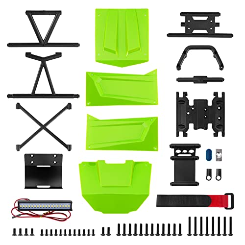 INJORA Nylon Rock Buggy Roll Cage Body Shell Chassis Kit for SCX10 II 90046 UTB10 1/10 RC Crawler Upgrade Parts (Green) - color: Green