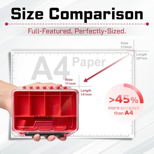 Geinxurn IPX4 Waterproof Small Storage Parts Organizer, Small Parts Case with Removable Dividers, Screwdriver Bit Set Box(2 Boxes) - size: 2pcs Box