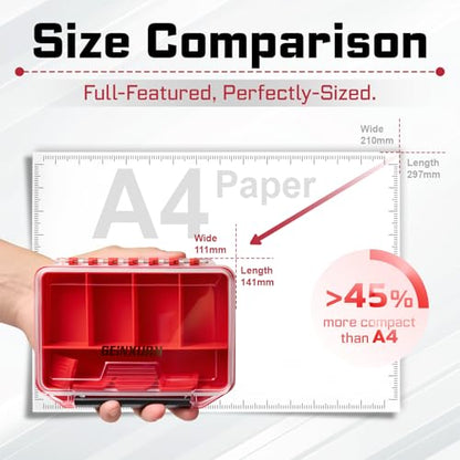 Geinxurn IPX4 Waterproof Small Storage Parts Organizer, Small Parts Case with Removable Dividers, Screwdriver Bit Set Box(2 Boxes) - size: 2pcs Box