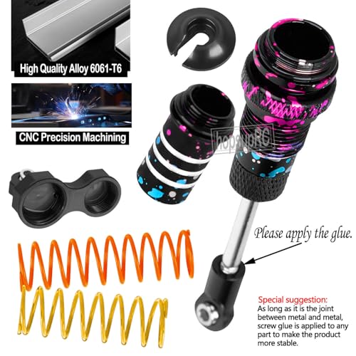 Upgrades Part Front Rear Assembled Full Metal Shocks Aluminum Big Bore RC Shocks Absorber Damper for 1/10 Slash/Rustler/Stampede/Bandit 4X4 4WD 2WD(VXL).colour(4PCS) - color: colour(4PCS)