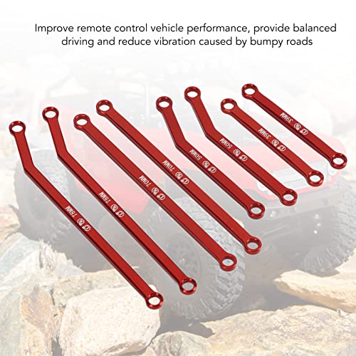 High Clearance RC Front Links Set for AXIAL SCX24 1/24 RC Crawler Car Aluminium Alloy RC Steering Linkage Rod Set (Red)