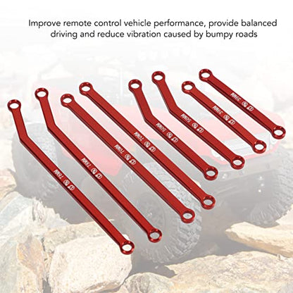 High Clearance RC Front Links Set for AXIAL SCX24 1/24 RC Crawler Car Aluminium Alloy RC Steering Linkage Rod Set (Red)