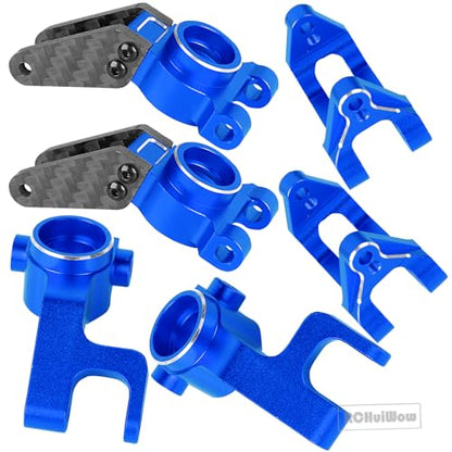 RC Alloy Aluminium Caster Block C Hub & Steering Blocks & Rear Stub Axle Carriers Upgrades Part for 1/10 Gorgon 2WD RTR Brushed Monster Truck(ARA3230T1),Navy Blue - color: Navy Blue(1set)