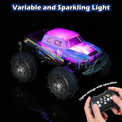 QXHOL Waterproof Monster Truck Gesture RC Car, 4WD Amphibious Hand Controlled Remote Control Toy for Kids, All-Terrain Off-Road Vehicle for Boys Ages 6-7 8 9 10 11 12 Year Old, Present - color: Amphibious Truck Car