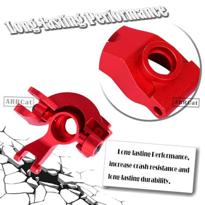 Upgrades Part for 1/10 Senton/Granite/BigRock/Vorteks 3S Blx MEGA550 4X4,Aluminum Front Steering Block Knuckles C-Hubs Caster Blocks Rear Hubs Hops Up,AR330442 AR330467 AR330469,Red - color: Upgrades (Red)