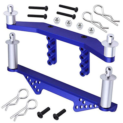 Hobbypark Aluminum Front & Rear Body Mounts with Body Posts Upgrade Parts for 1/10 Traxxas Slash 2WD Rustler Stampede VXL (Navy Blue) - color: Navy Blue