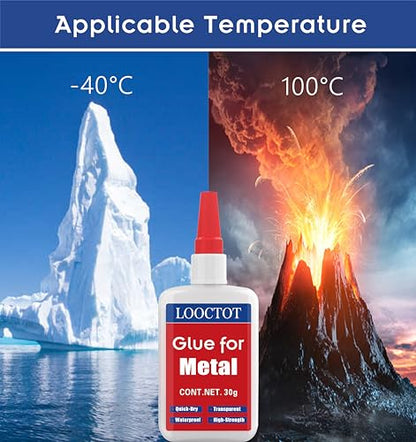LOOCTOT 30g Metal Glue,Small Piece Metal Repair, Super Instant Glue Bonding Between Metals, Metals and Other Materials,Quick-Dry Waterproof Clear - style: Metal Glue