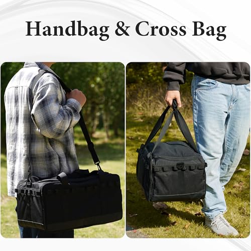 35L Multi-functional Duffle Bag, Waterproof Shoe & Picnic Camping Organizer, 3 Adjustable Dividers for Travel, Sports, GYM - style: Upgrade Style