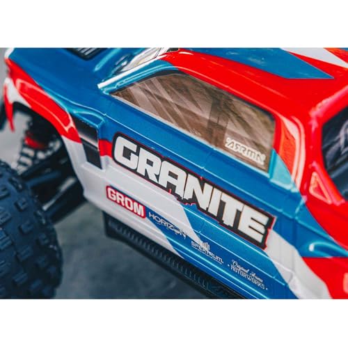 ARRMA RC Truck 1/18 Granite GROM MEGA 380 Brushed 4X4 Monster Truck RTR with Battery & Charger, Blue, ARA2102T1 - color: Blue