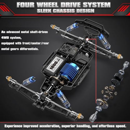 HAIBOXING 2997A 1/12 Brushless RC Cars, Fast RC Enthusiast Grade Max 45 Mph | 60A Waterproof ESC, Oil-Filled Shock, Center Differential, Fast 4WD Remote Control Car, 3S Batteries Applicable, Not Included - style: RC Stadium Truck