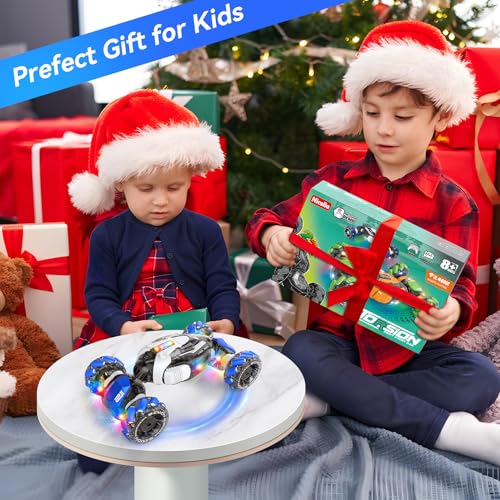 Nicella Remote Control Car, RC Toys Gifts for 6 7 8 9 10 11 12 Year Old Boys Girls - 360° Rotating 4WD Gesture Sensing RC Sunt Car with Lights & Music - Cool Birthday Gifts for Kids - color: Blue