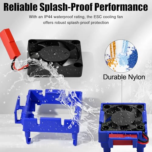 VXL-3s ESC Heat Sink Cooling Fan 28000RPM ESC Fan Heatsink for 1/8 1/10 RC Car Truck, Compatible with Traxxas Bandit/Slash/Stampede/Rustler 2WD/4X4 VXL-3s, Replace for #3340 Velineon (Blue) - style: Blue
