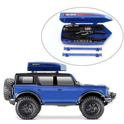 RC Plastic Roof Trunk Luggage Rack Box, Car Shell Body Upgrade for 1/10 or 1/12 Proportion Traxxas TRX4 TRX6 Axial SCX10 90046 G63 VP VS4 RC Crawler (Blue) - color: Blue