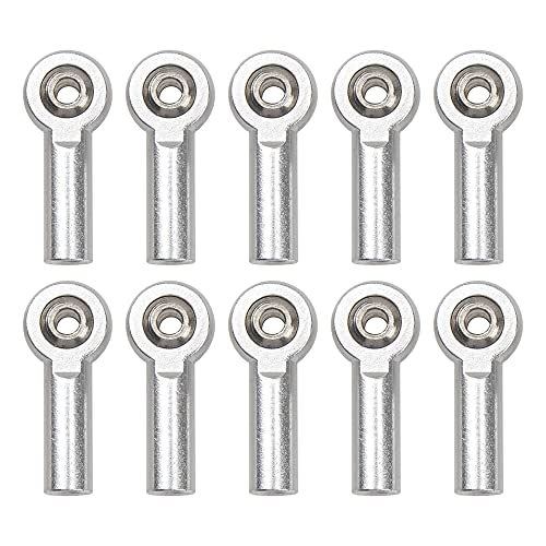 10Pcs ShareGoo M3 Tie Rod End Ball Head Holder Link 3mm Thread Ball Joint Compatible with Redcat HSP Traxxas Axial 1/10 RC Car Truck Boat DIY Robot Airplane,L26mm (Silver)