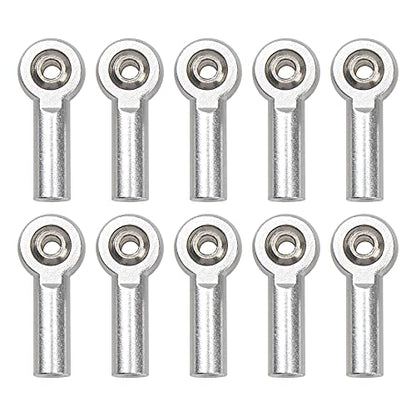 10Pcs ShareGoo M3 Tie Rod End Ball Head Holder Link 3mm Thread Ball Joint Compatible with Redcat HSP Traxxas Axial 1/10 RC Car Truck Boat DIY Robot Airplane,L26mm (Silver)