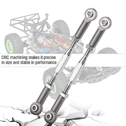 Aluminium Alloy Steering Linkage Rods High Performance CNC Machined Precision Steering Rod Arms for Slash 1/10 Scale RC Truck Upgrade Parts (SLA013T Grey) - size: SLA013T Grey