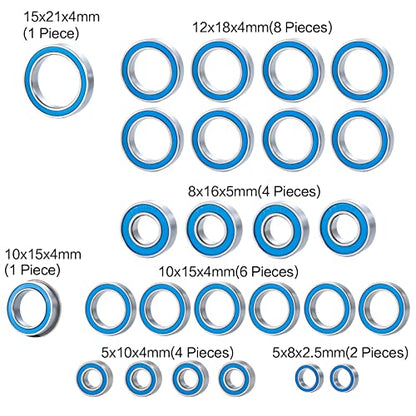 26PCS Rubber Sealed Ball Bearing Kit for Arrma 1/10 Kraton 4S BLX | Outcast 4S BLX RC Crawler Car Upgrade Parts