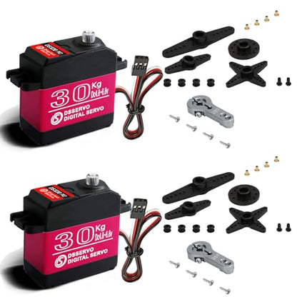 2Pack DS3230MG Upgraded High Torque 30KG Digital Servo Motor, Full Metal Gear Waterproof Steering RC Servo for 1/8 1/10 Scale RC Car Crawler Control Angle 270°