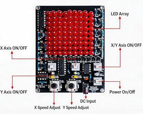 LED Chaser Soldering Kit, PCB Board with 81 LEDs, Soldering Skill Training/Practice Kit for STEM Electronics School Learning Project DIY
