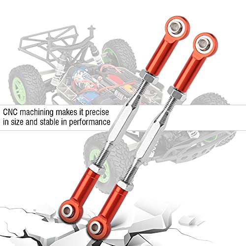RC Steering Rod Arm, Aluminum Alloy Steering Linkage for Slash 1/10 Scale RC Truck with CNC Machining and Anodized Surface (2) - color: 2