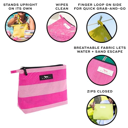 SCOUT Go Getter Pouch- Water-Resistant, Toiletry Bag - Playa Pink | Features a convenient finger loop and zips closed. Folds flat, and easily wipes clean. Perfect for the beach and pool - color: Playa Pink