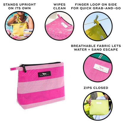 SCOUT Go Getter Pouch- Water-Resistant, Toiletry Bag - Playa Pink | Features a convenient finger loop and zips closed. Folds flat, and easily wipes clean. Perfect for the beach and pool - color: Playa Pink