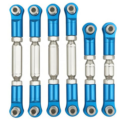 Adjustable Tie Rod Set for ARRMA Granite Senton Vorteks 550 (Blue) | Aluminum,RC Linkage,Turnbuckles,Toe Links,6PCS,1/10,4X4,4X2,Steering Upgrade,AR330446 Compatible - color: Blue