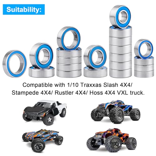 21Pcs Ball Bearings Kit for Traxxas Slash Stampede Rustler Hoss 4x4 VXL 1/10 Short Course Truck Upgrade Parts