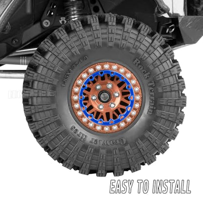 RC 1.9 Wheel Rims for 1/10 SCX10 SCX10 II 90046 SCX10 III AXI03007 SCX10 Pro TRX4 TRX6 Gen7/8 D90 VS4-10 MST CFX RC Crawler Car,4pcs Aluminum 1.9 Wheel Rims,Brown - color: Brown - (Rims)