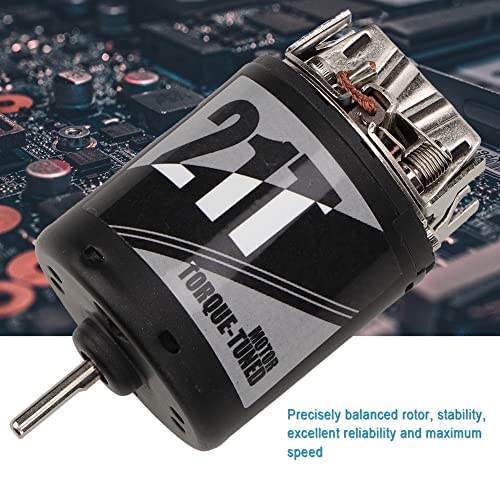 540 Brushed Motor with Replaceable Carbon Brush, High Torque RC Car Motor, 1/10 Scale Brush Motor for Axial Crawler, Durable Metal Construction with Super Large Bearing (TM54-21T) - size: TM54-21T