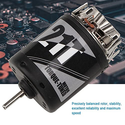 540 Brushed Motor with Replaceable Carbon Brush, High Torque RC Car Motor, 1/10 Scale Brush Motor for Axial Crawler, Durable Metal Construction with Super Large Bearing (TM54-21T) - size: TM54-21T