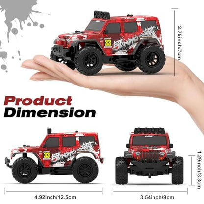 1:32 High Speed 20 KM/H Monster Remote rc Car with LED Light Rechargeable Battery, Remote Drifting rc Car Rotate 360° - Boys Toys Suitable for Birthday Back-to-School Season - color: Rc Monster Car-red