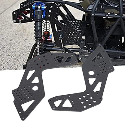 VBESTLIFE 2Pcs Chassis Side Panels, Anti Scratch Carbon Fiber RC Chassis Side Plate for 1:8 LMT 4WD Solid Axle RC Off Road Vehicles (Black)