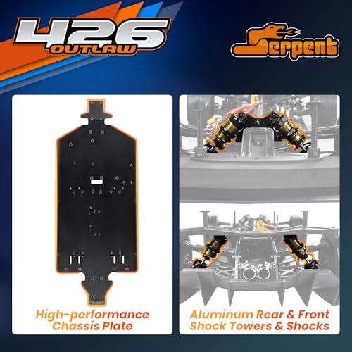 Serpent 426 Outlaw 1/7 4wd Electric All-Road Muscle Car RTR | High-Performance Tires, Brushless Motor, (Ready-to-Run Transmitter and Receiver Included, Batteries and Charger Required)