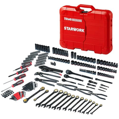 STARWORK TRUE MECHANIC 312-Piece Mechanics Tool Set and Socket Set, Professional, SAE/Metric - size: 312 PC