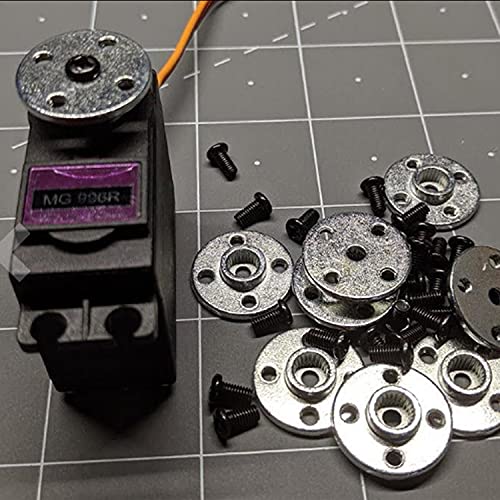 Honbay 6PCS Metal Servo Arms Horn Aluminum Round 25T Standard Servo Disc with Screw for RC Robot Boat Car Airplane Hop-up Parts
